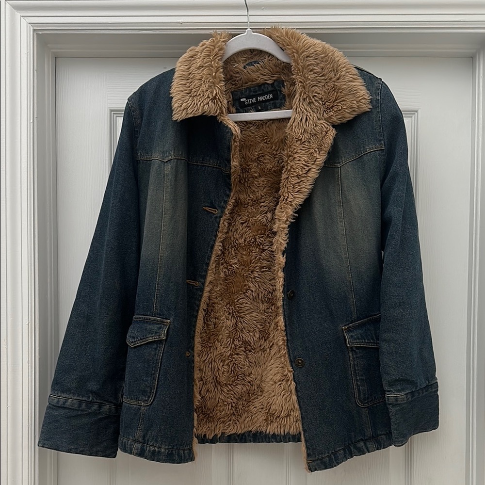 Steve Madden Black and Tan Pea Coat